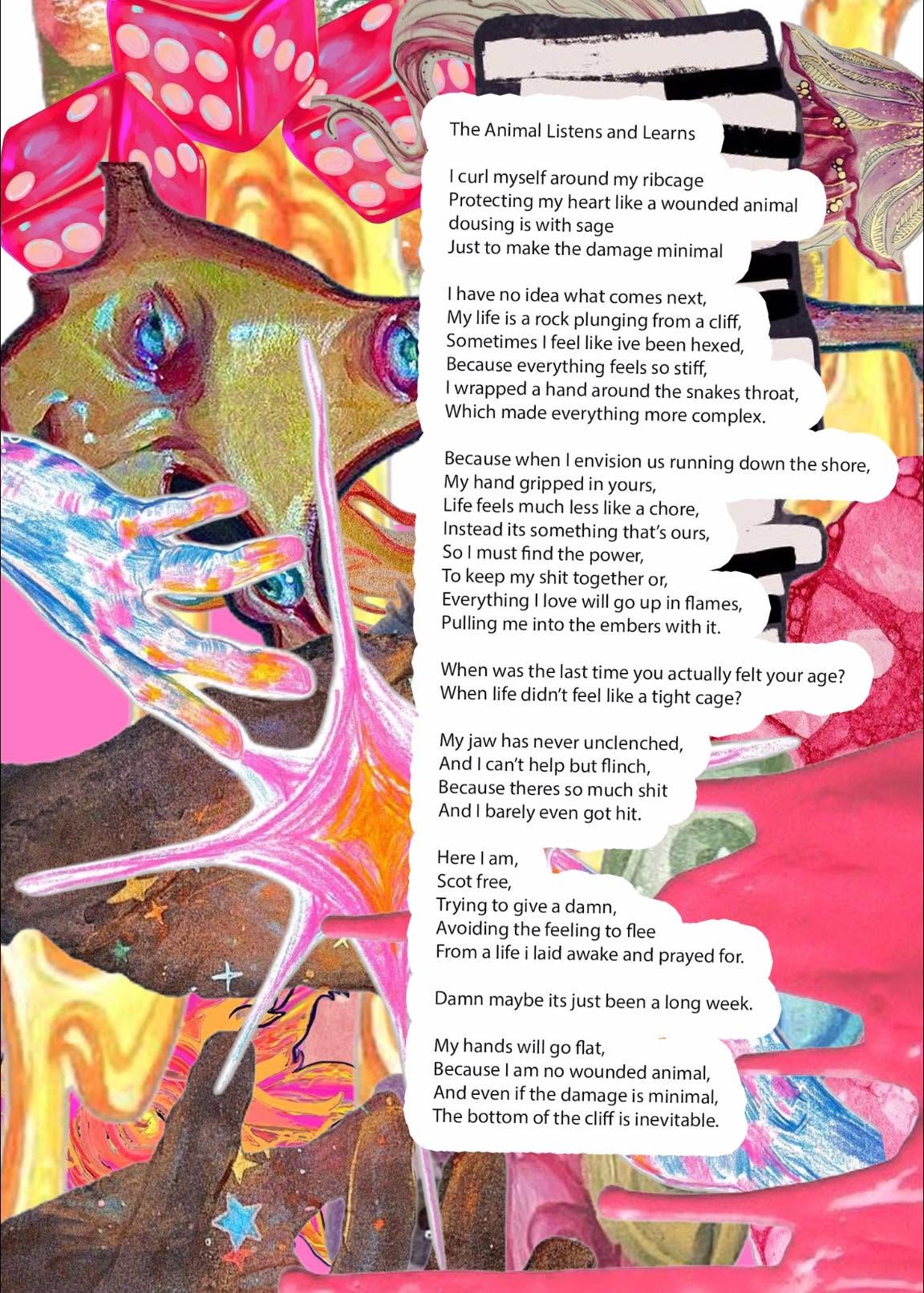 The Animal Listens and Learns Poetry Print