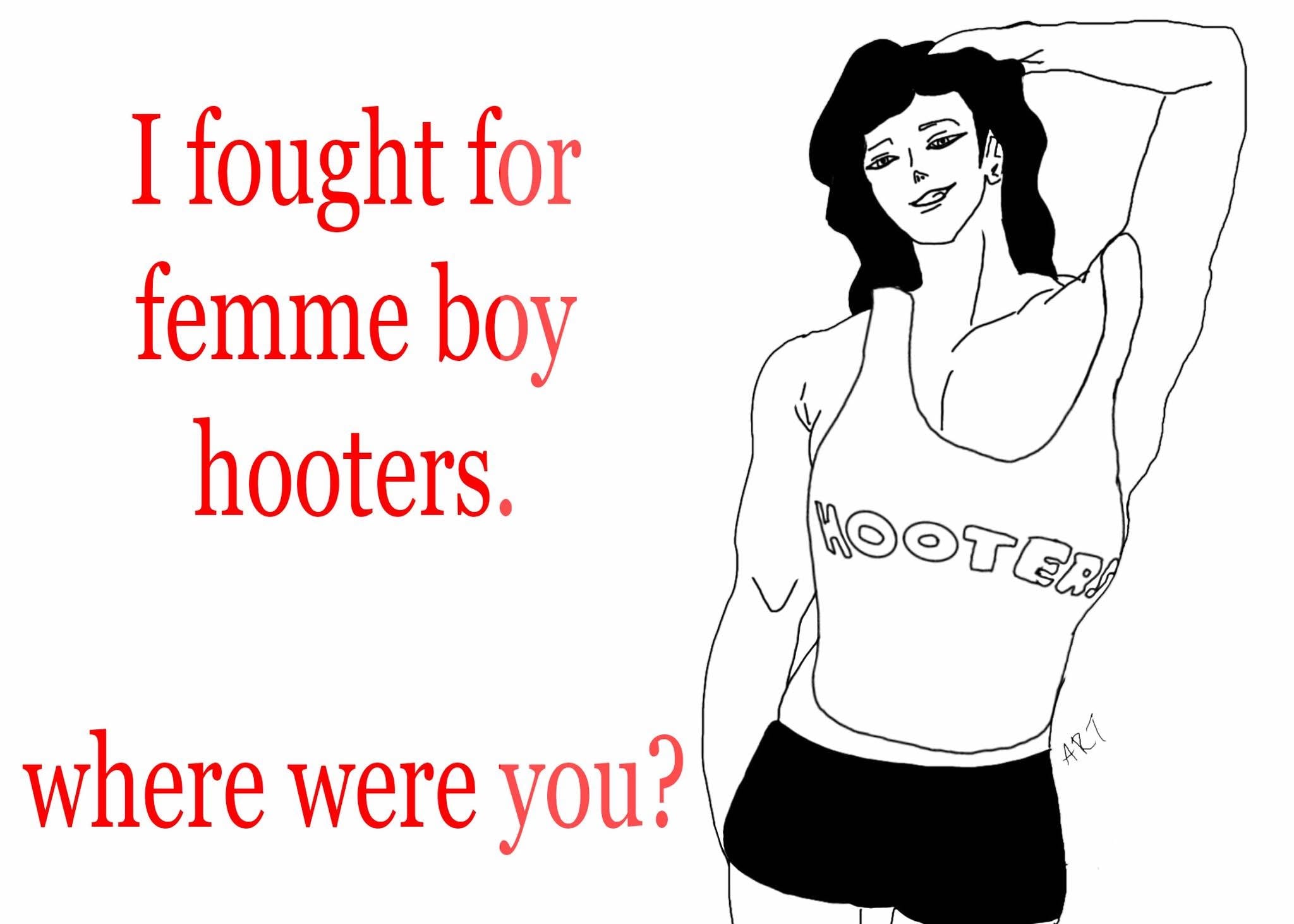 Femmeboy Hooters Sticker